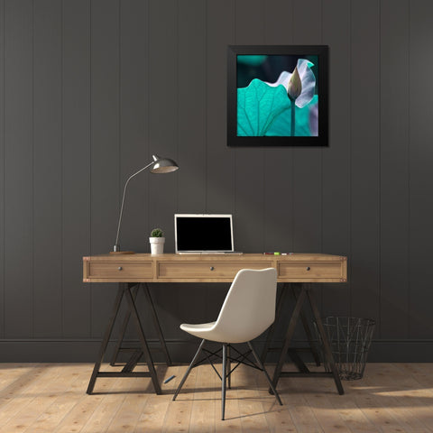 Renu Black Modern Wood Framed Art Print by Simons