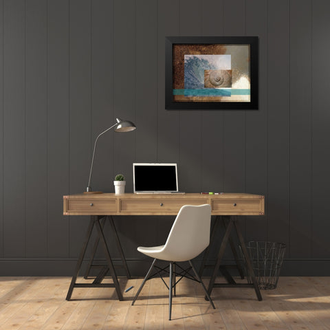 Sea Mist Black Modern Wood Framed Art Print by Simons