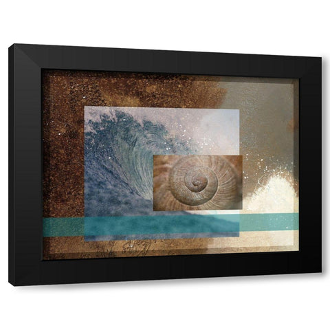 Sea Mist Black Modern Wood Framed Art Print with Double Matting by Simons