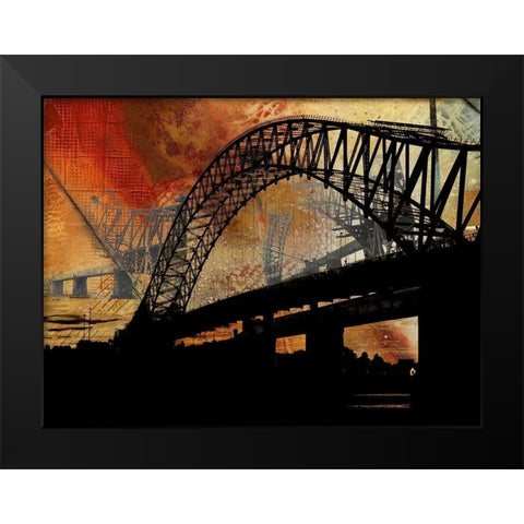 Silver Jubilee Bridge Black Modern Wood Framed Art Print by Simons