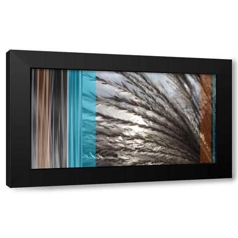 Sunlit Seagrass I Azure Black Modern Wood Framed Art Print by Simons