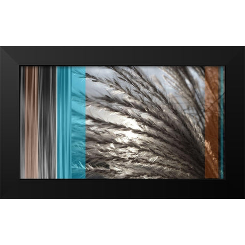 Sunlit Seagrass I Azure Black Modern Wood Framed Art Print by Simons