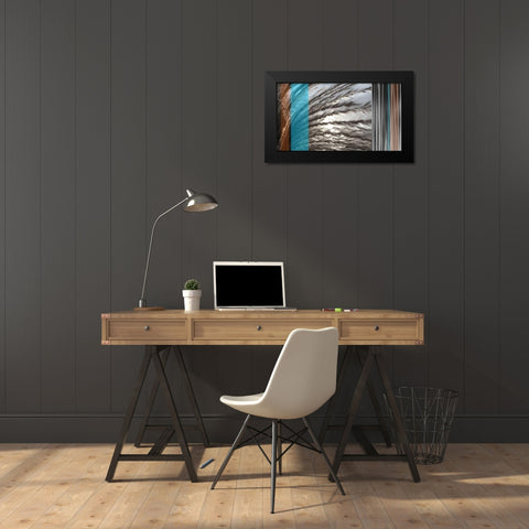 Sunlit Seagrass II Azure Black Modern Wood Framed Art Print by Simons