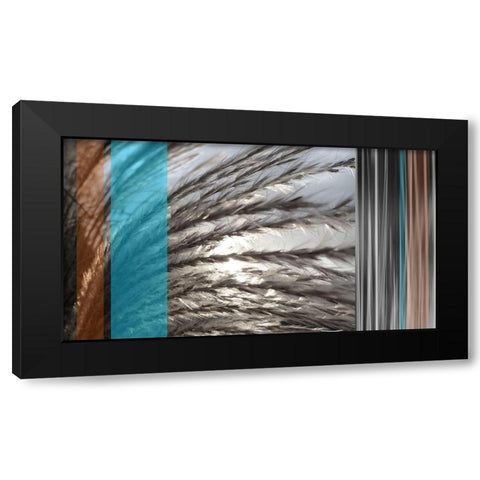 Sunlit Seagrass II Azure Black Modern Wood Framed Art Print by Simons