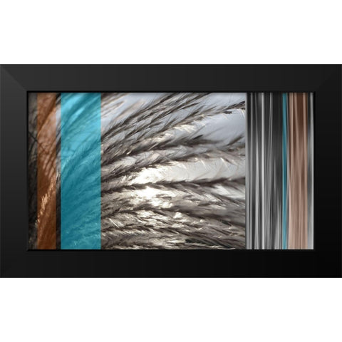 Sunlit Seagrass II Azure Black Modern Wood Framed Art Print by Simons