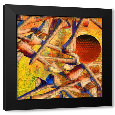 Teed Off III Black Modern Wood Framed Art Print with Double Matting by Simons