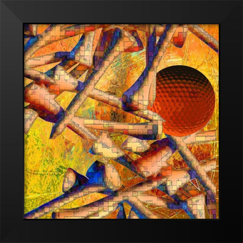 Teed Off III Black Modern Wood Framed Art Print by Simons