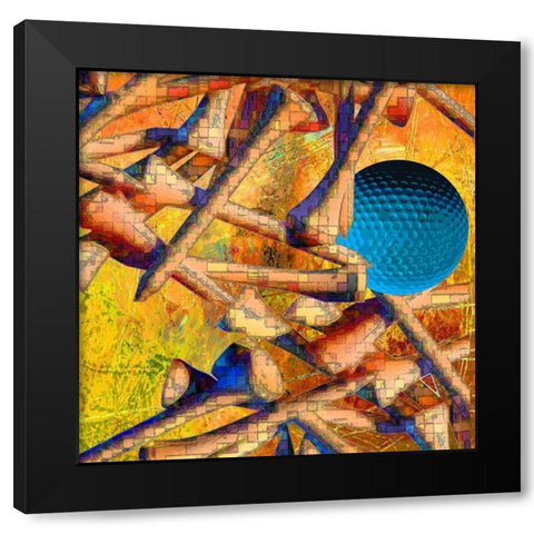 Teed Off IV Black Modern Wood Framed Art Print with Double Matting by Simons