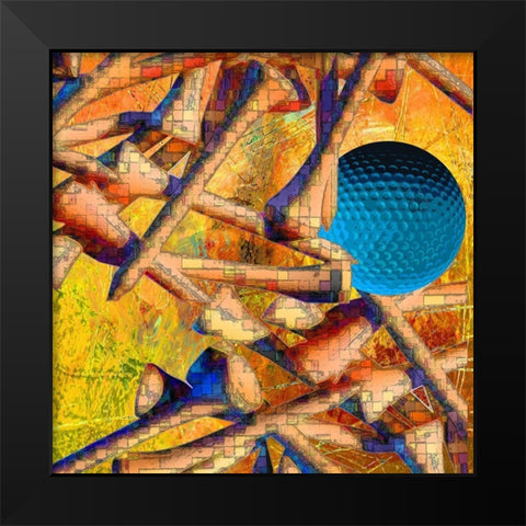 Teed Off IV Black Modern Wood Framed Art Print by Simons