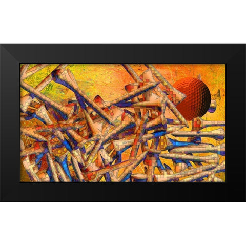 Teed Up II Black Modern Wood Framed Art Print by Simons