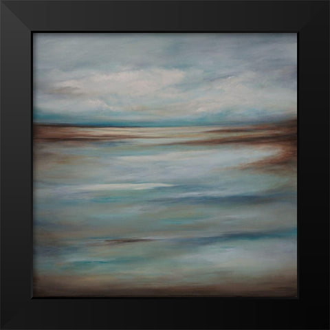 Swiftly Black Modern Wood Framed Art Print by Hinz