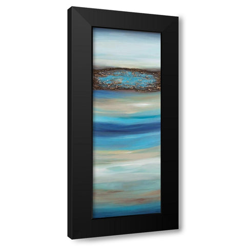Oceanscape C Black Modern Wood Framed Art Print with Double Matting by Hinz