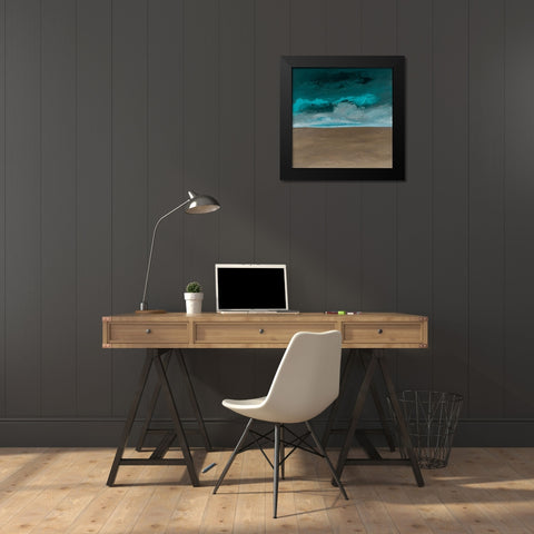 Textured Clouds Black Modern Wood Framed Art Print by Hinz