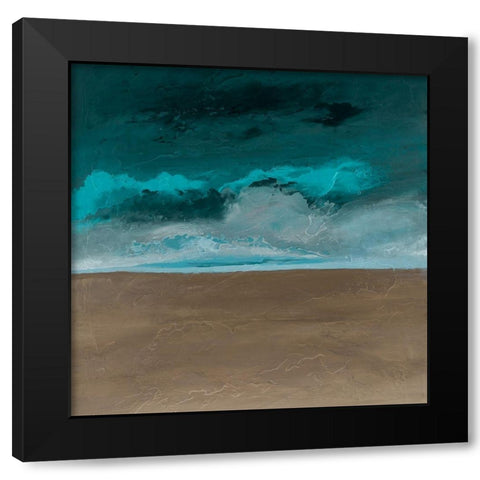 Textured Clouds Black Modern Wood Framed Art Print by Hinz