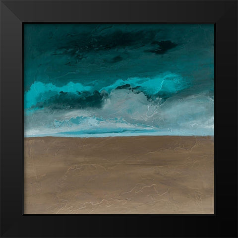Textured Clouds Black Modern Wood Framed Art Print by Hinz