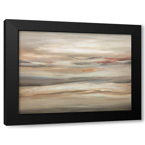 Earthtone Abstract Black Modern Wood Framed Art Print with Double Matting by Hinz