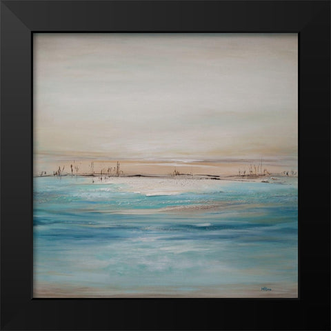 Seascape Square Black Modern Wood Framed Art Print by Hinz