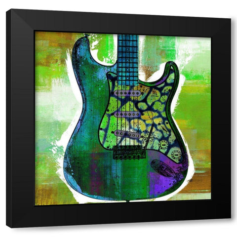 Grunge Guitar IV Black Modern Wood Framed Art Print by Johnson