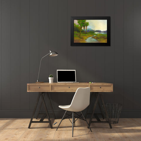 Down The River I Black Modern Wood Framed Art Print by Larson