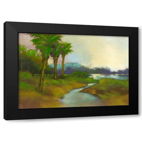 Down The River I Black Modern Wood Framed Art Print with Double Matting by Larson