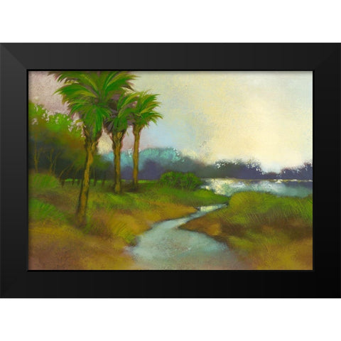Down The River I Black Modern Wood Framed Art Print by Larson