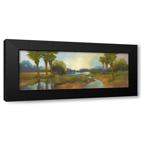 Drifting Black Modern Wood Framed Art Print with Double Matting by Larson