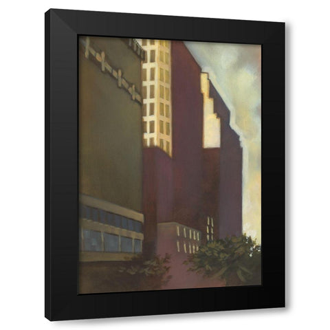 Gotham City Black Modern Wood Framed Art Print with Double Matting by Larson