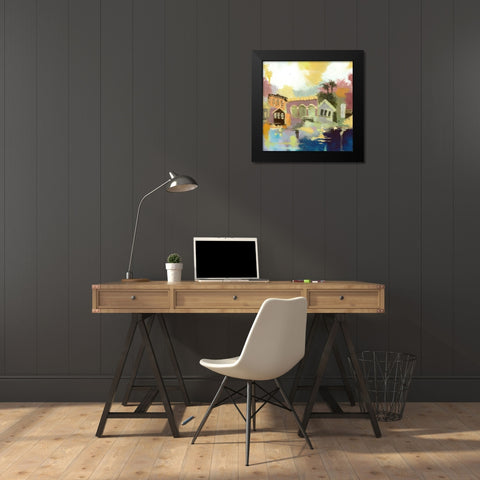 Little Toy Town I Black Modern Wood Framed Art Print by Larson