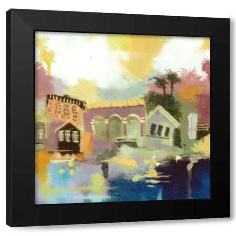Little Toy Town I Black Modern Wood Framed Art Print with Double Matting by Larson
