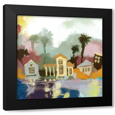 Little Toy Town II Black Modern Wood Framed Art Print by Larson