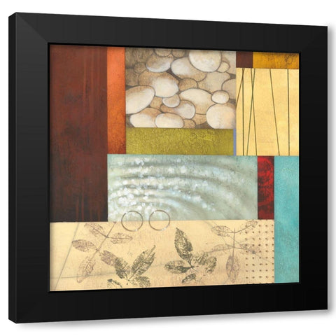 Organic Abstract I Black Modern Wood Framed Art Print with Double Matting by Larson