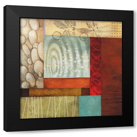 Organic Abstract II Black Modern Wood Framed Art Print with Double Matting by Larson