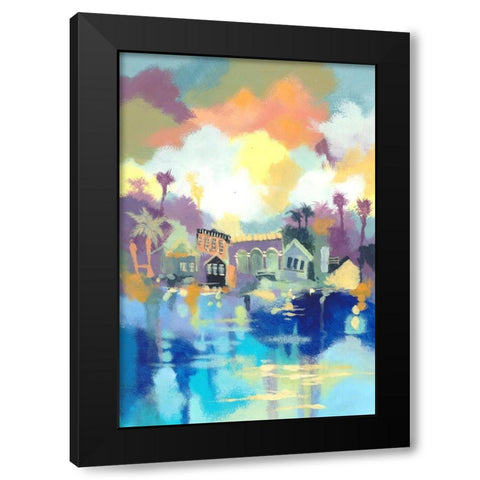 Storybook II Black Modern Wood Framed Art Print with Double Matting by Larson