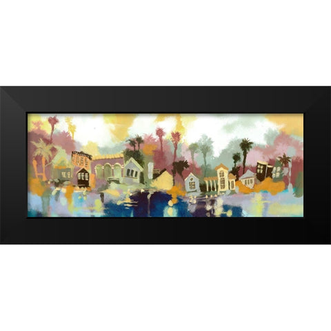 Toy Town Black Modern Wood Framed Art Print by Larson