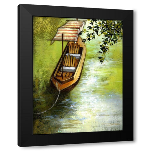 Going Boating On The Lake Black Modern Wood Framed Art Print by Larson