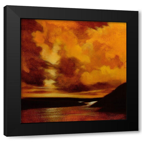 Burnished Sky II Black Modern Wood Framed Art Print with Double Matting by Davis