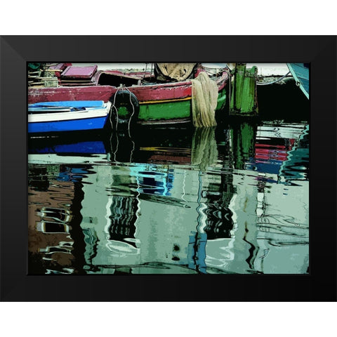 Time to Fish II Black Modern Wood Framed Art Print by Mack