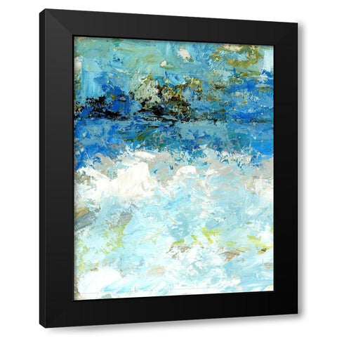 Bluescape I Black Modern Wood Framed Art Print with Double Matting by King