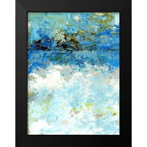Bluescape I Black Modern Wood Framed Art Print by King