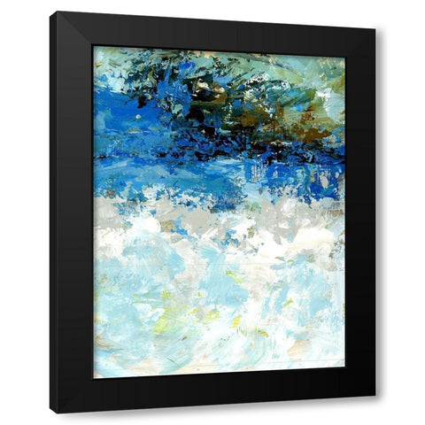 Bluescape II Black Modern Wood Framed Art Print with Double Matting by King