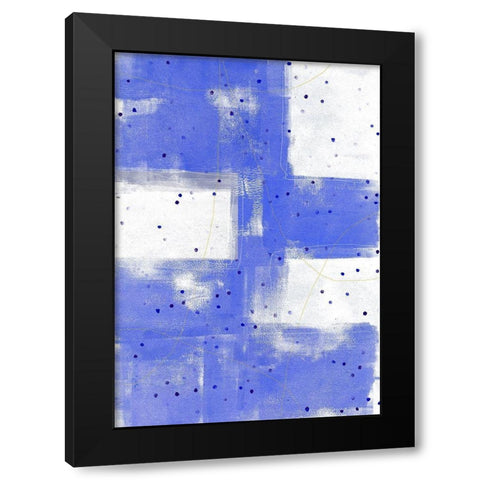 Confetti V Black Modern Wood Framed Art Print with Double Matting by King
