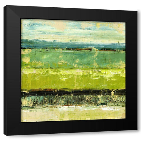 Greenscape I Black Modern Wood Framed Art Print by King