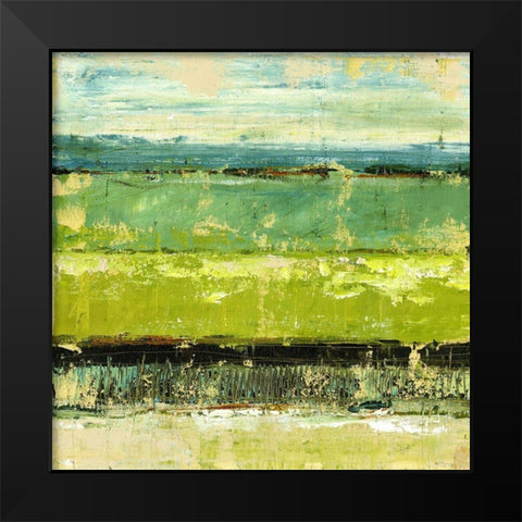 Greenscape I Black Modern Wood Framed Art Print by King