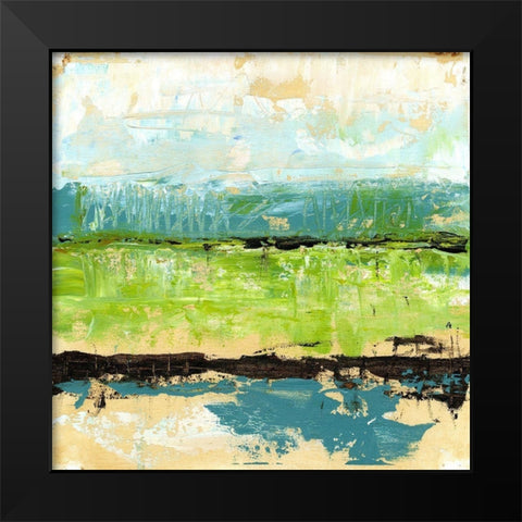 Greenscape II Black Modern Wood Framed Art Print by King