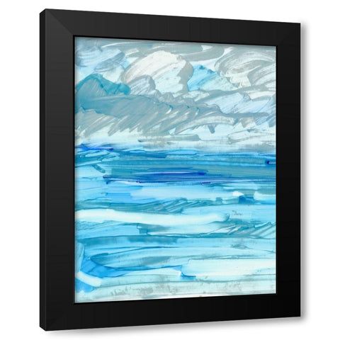 Seas I Black Modern Wood Framed Art Print with Double Matting by King