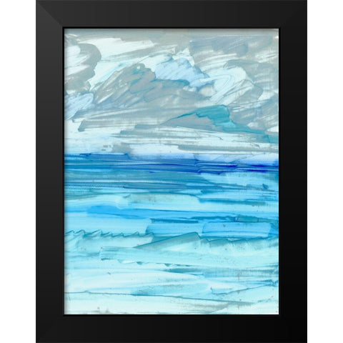 Seas II Black Modern Wood Framed Art Print by King