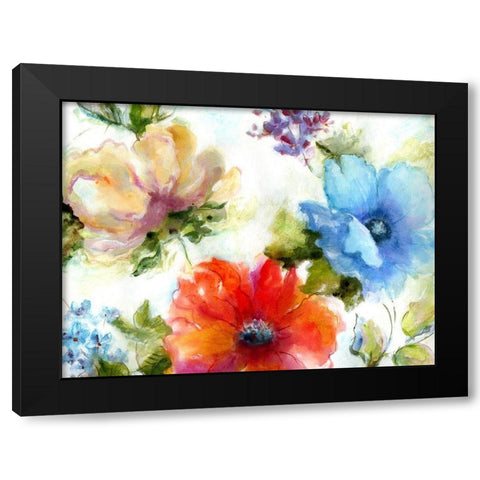 Spring Watercolor I Black Modern Wood Framed Art Print with Double Matting by King