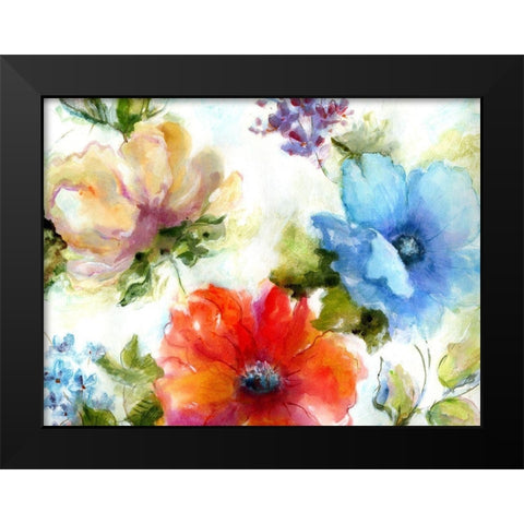 Spring Watercolor I Black Modern Wood Framed Art Print by King