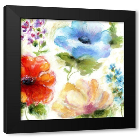 Spring  Watercolor III Black Modern Wood Framed Art Print by King