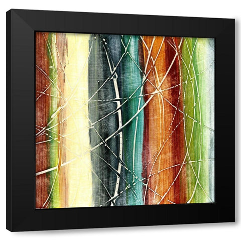 Squiggles II Black Modern Wood Framed Art Print with Double Matting by King